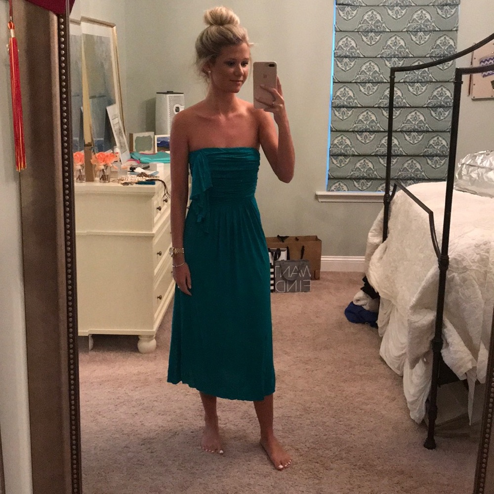 J. Crew Tea-Length Jersey Strapless Sundress